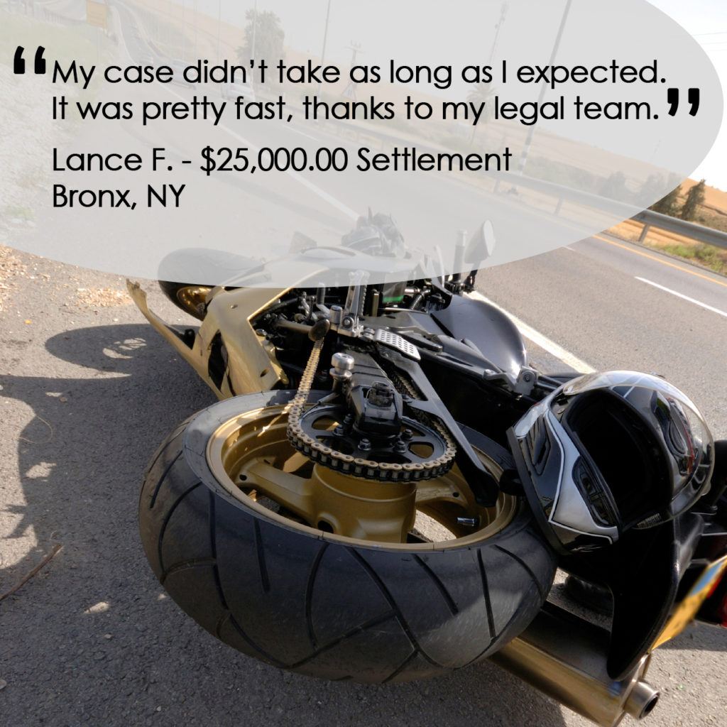 Long Island motorcycle accident lawyer review: Lance F.